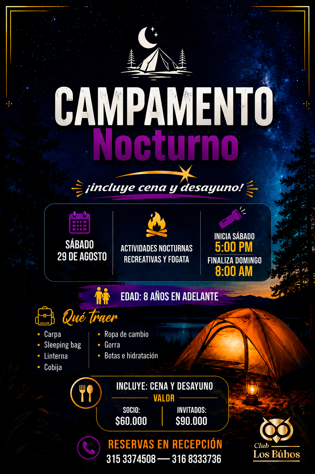 campamento nocturno